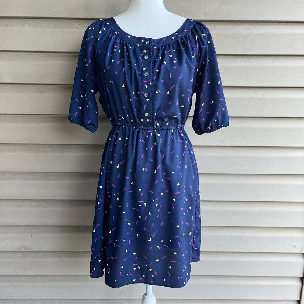 •I Love H81• Patterned Bloused Dress - Size Large
